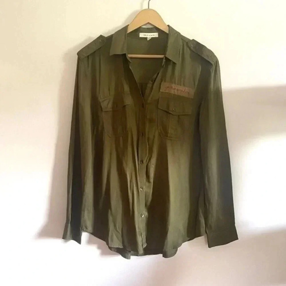 Life in Progress Military Green Button Down - Picture 2 of 9